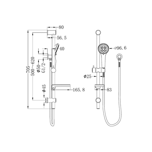 Builder Budget Shower Rail Chrome