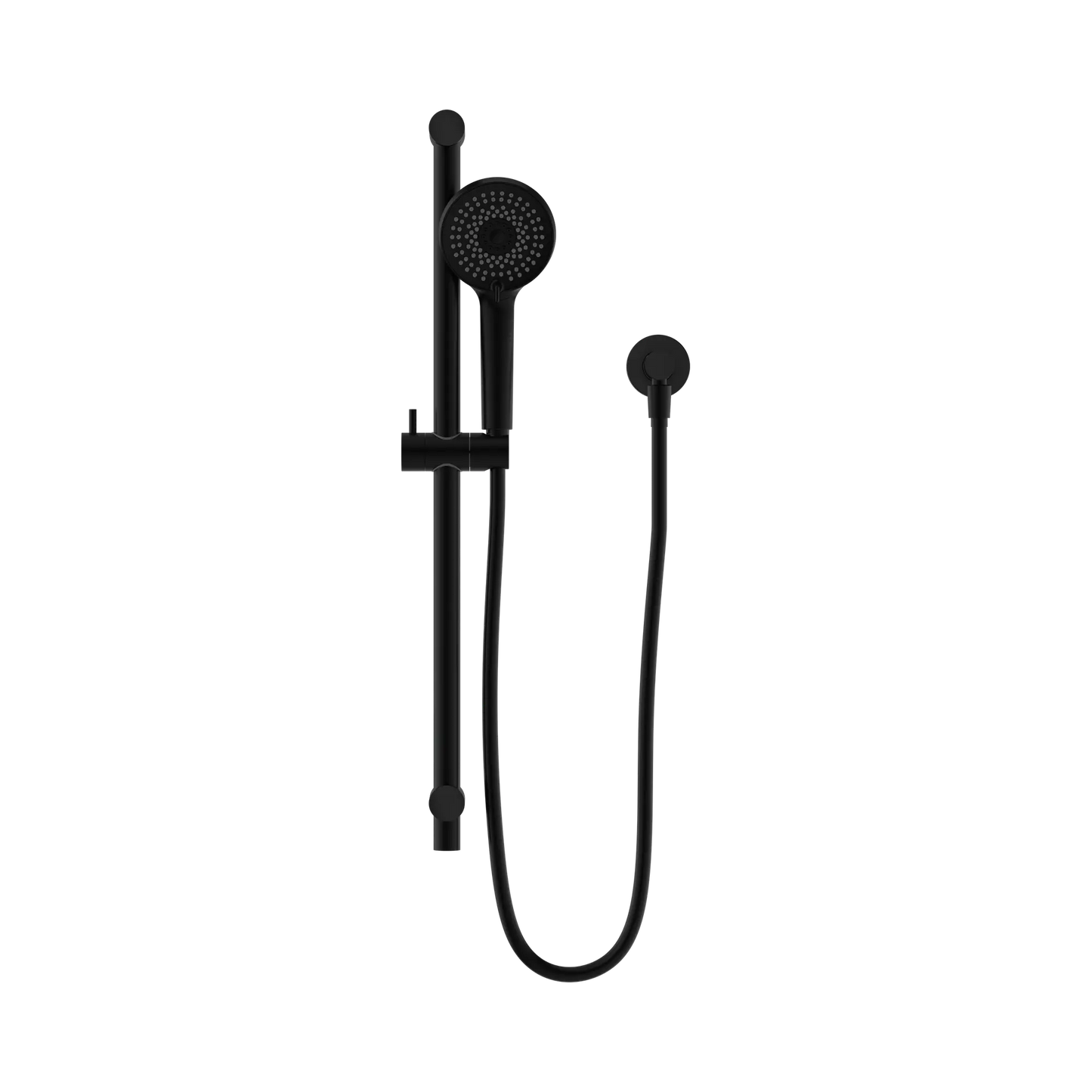 Round Metal Project Rail Shower Matte Black