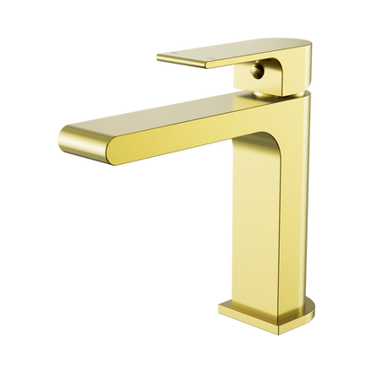 Bianca Basin Mixer Straight Spout Brushed Gold