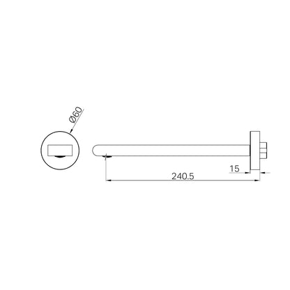 Bianca Fixed Bath Spout Only 240mm Chrome