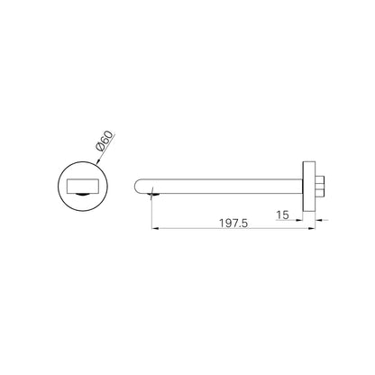 Bianca Fixed Bath Spout Only 200mm Brushed Gold