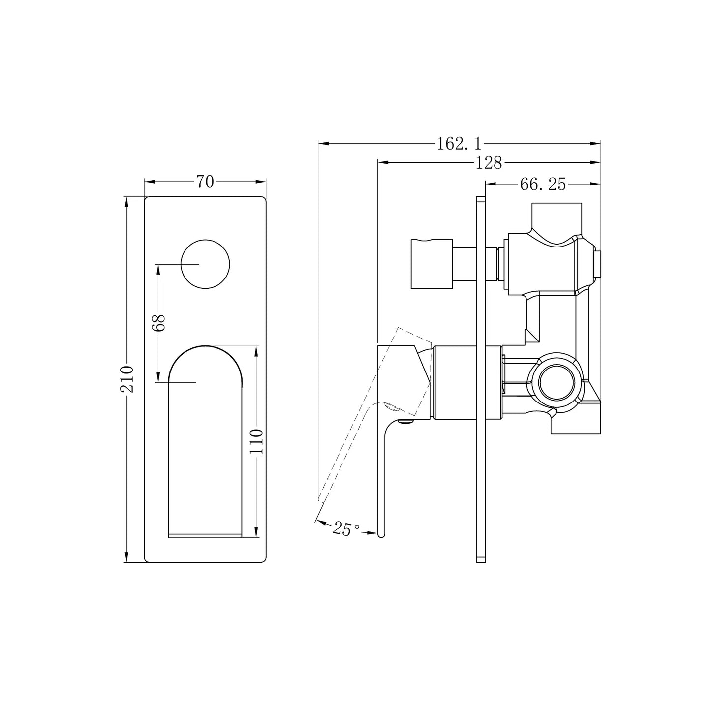Bianca Shower Mixer With Diverter Chrome