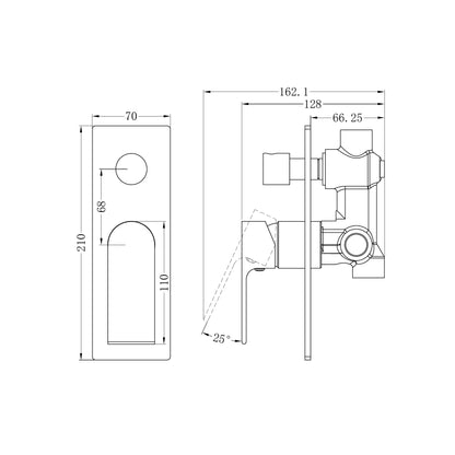 Bianca Shower Mixer With Diverter Chrome