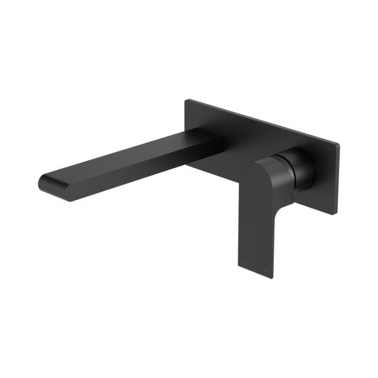 Bianca Wall Basin/Bath Mixer 187mm Matte Black