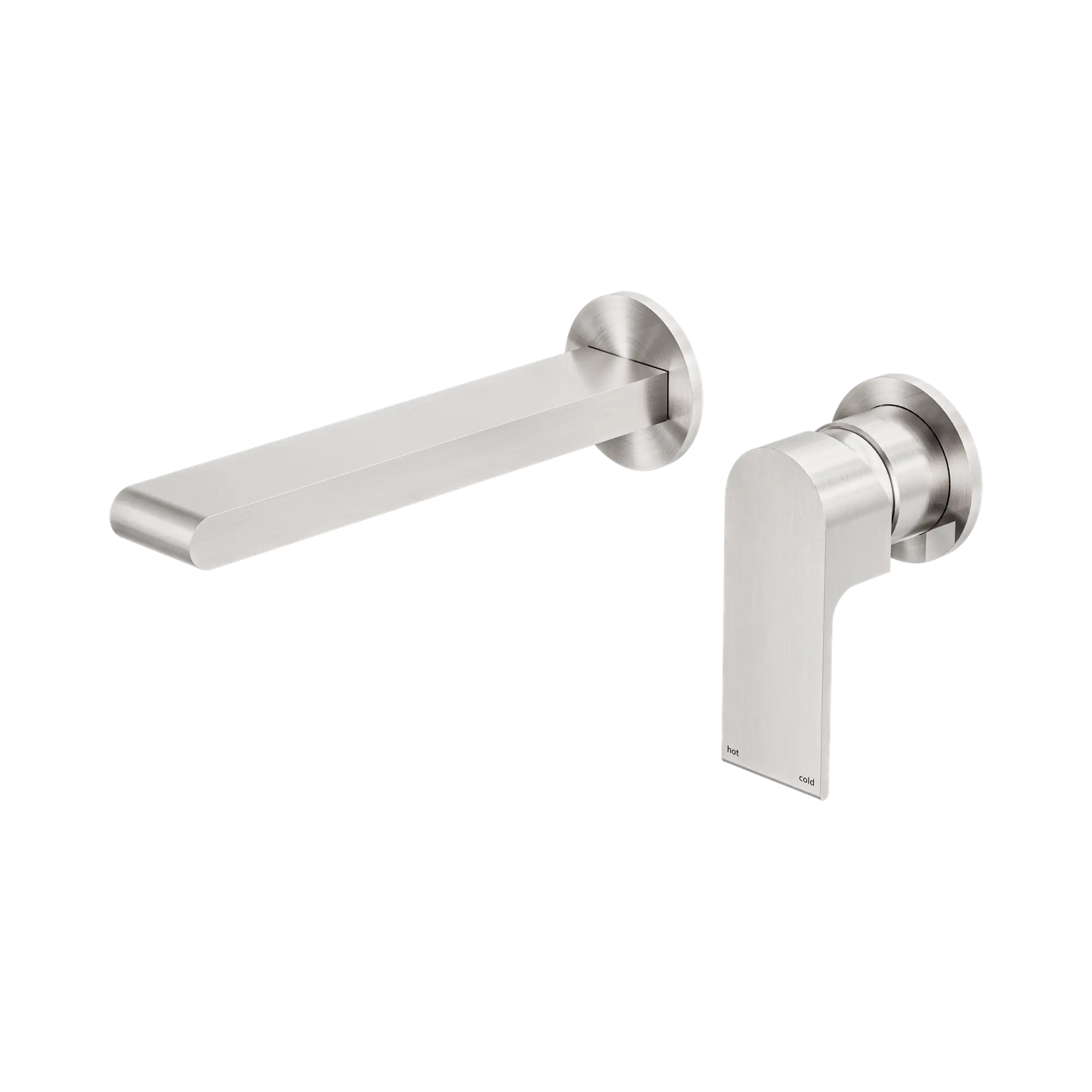 Bianca Wall Basin/Bath Mixer Separate Back Plate 187mm Brushed Nickel