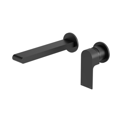 Bianca Wall Basin/Bath Mixer Separate Back Plate 187mm Matte Black