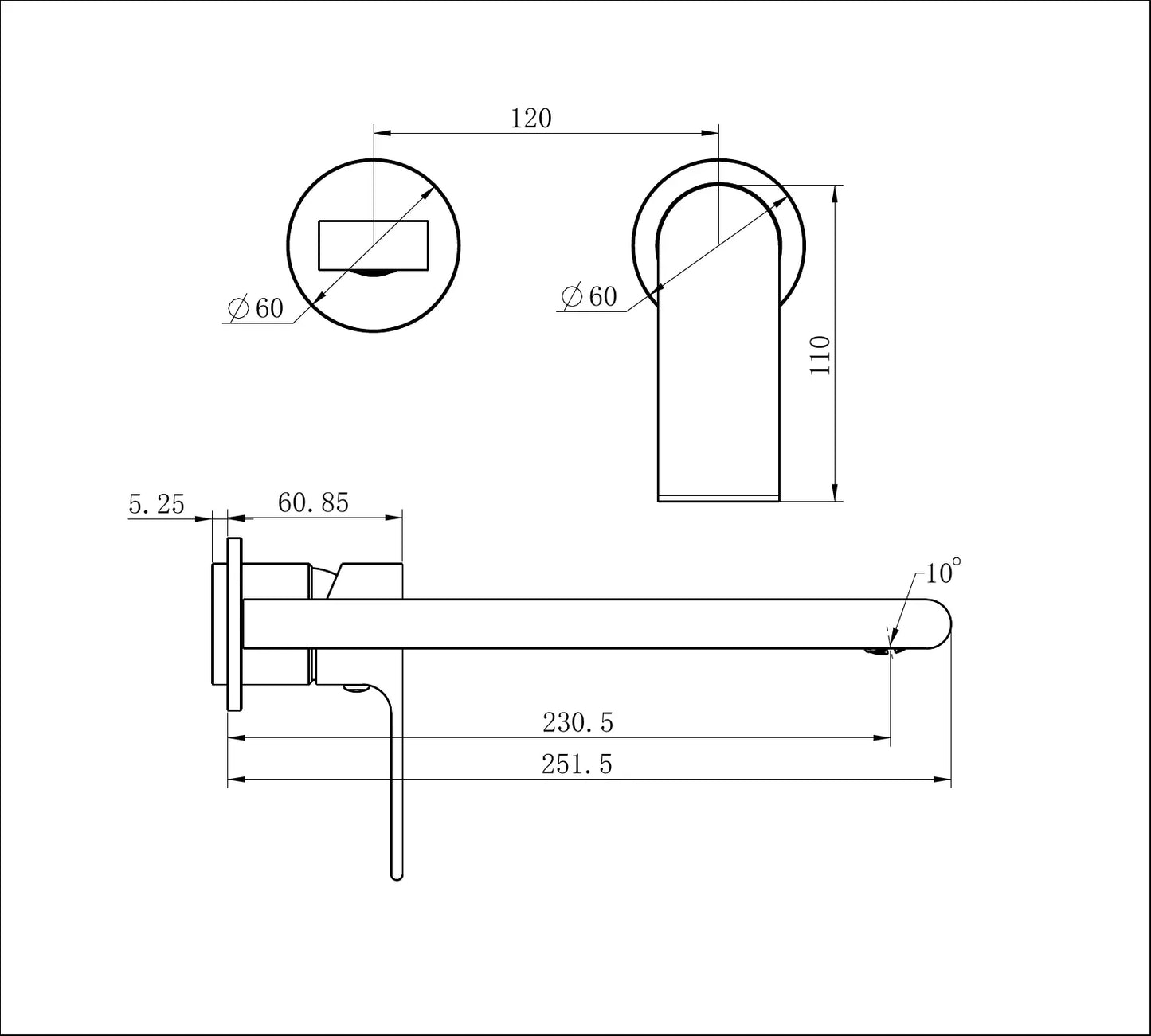Bianca Wall Basin/Bath Mixer Separate Back Plate 230mm Trim Kits Only Brushed Nickel