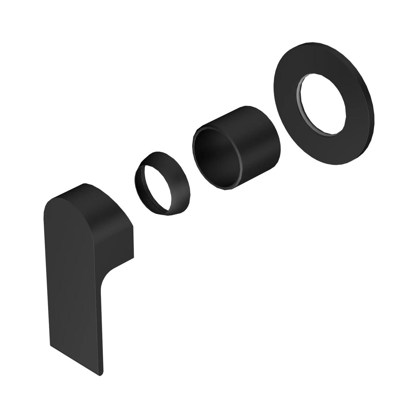 Bianca Shower Mixer 80mm Plate Trim Kits Only Matte Black