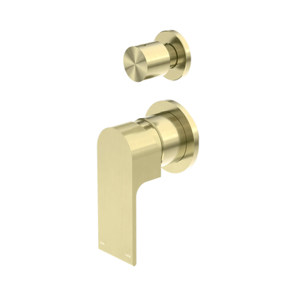 Bianca Shower Mixer With Diverter Separate Back Plate Brushed Gold