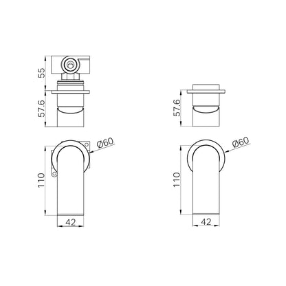 Bianca Shower Mixer 60mm Plate Chrome