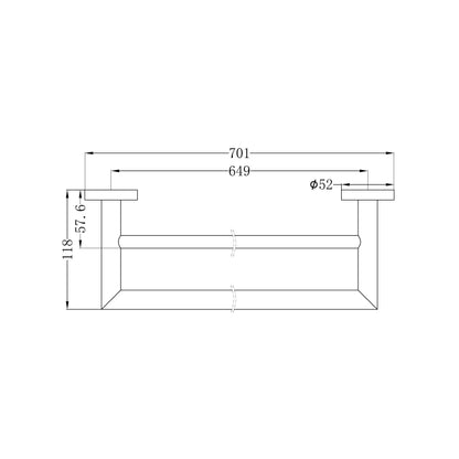 Dolce Double Towel Rail 700mm Chrome