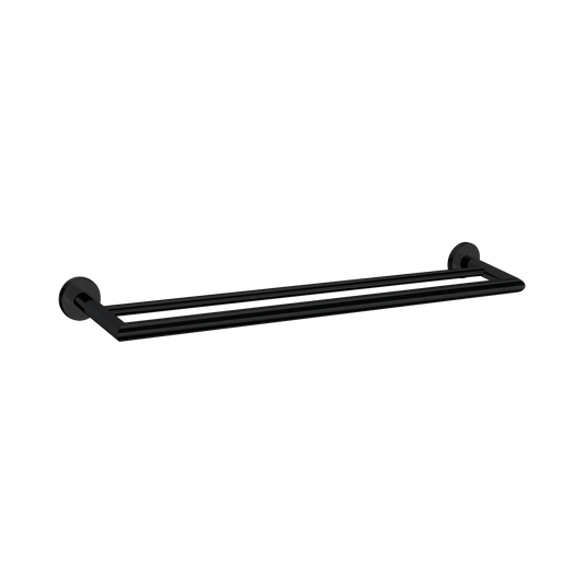 Dolce Double Towel Rail 700mm Matte Black