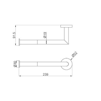 Dolce Hand Towel Rail Matte Black