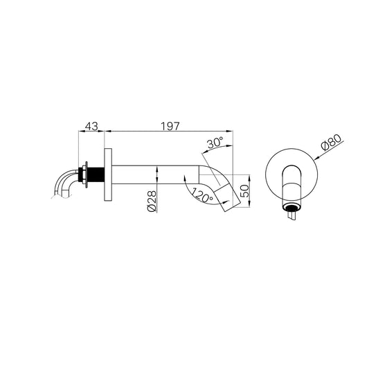 Mecca Wall-Mounted Sensor Tap with 80mm Wall Plate Brushed Nickel