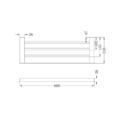 Celia Towel Rack Brushed Nickel