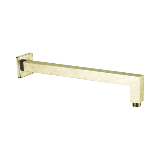 Nero Square Wall Shower Arm Brushed Gold