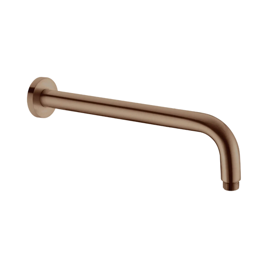 Nero Round Wall Shower Arm 330mm Length Brushed Bronze