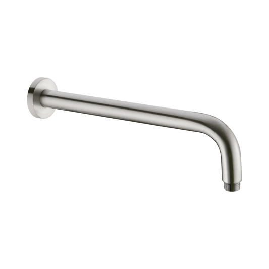 Nero Round Wall Shower Arm 500mm Length Brushed Nickel