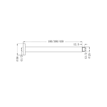 Round Ceiling Arm 100mm Length Brushed Bronze