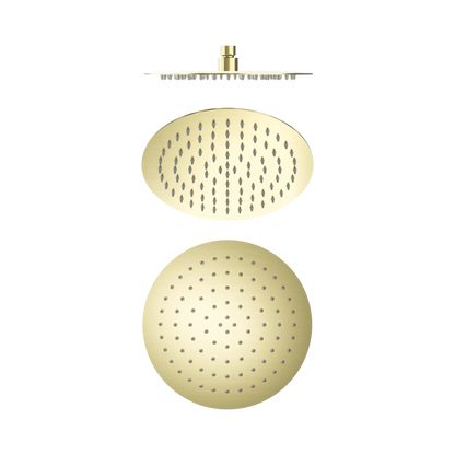 250mm Round Stainless Steel Shower Head 4 Star Rating Brushed Gold
