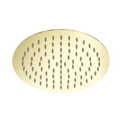 250mm Round Stainless Steel Shower Head 4 Star Rating Brushed Gold