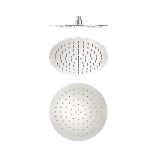 250mm Round Stainless Steel Shower Head 4 Star Rating Brushed Nickel