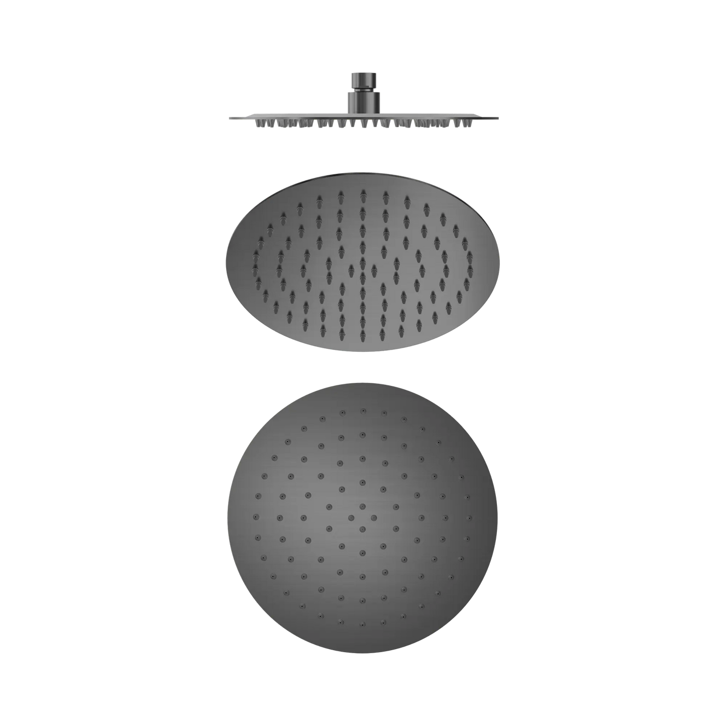 250mm Round Stainless Steel Shower Head 4 Star Rating Gun Metal
