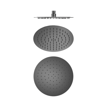 250mm Round Stainless Steel Shower Head 4 Star Rating Gun Metal