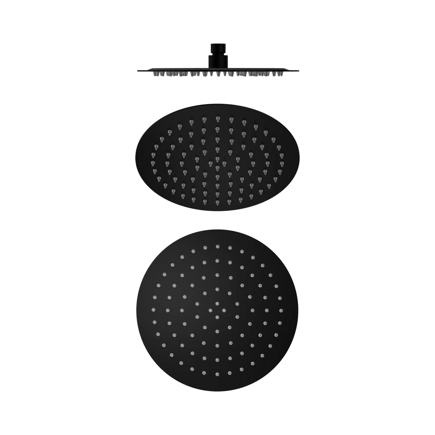 250mm Round Stainless Steel Shower Head 4 Star Rating Matte Black