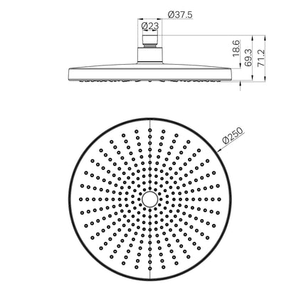 Opal 250mm Shower Head Chrome