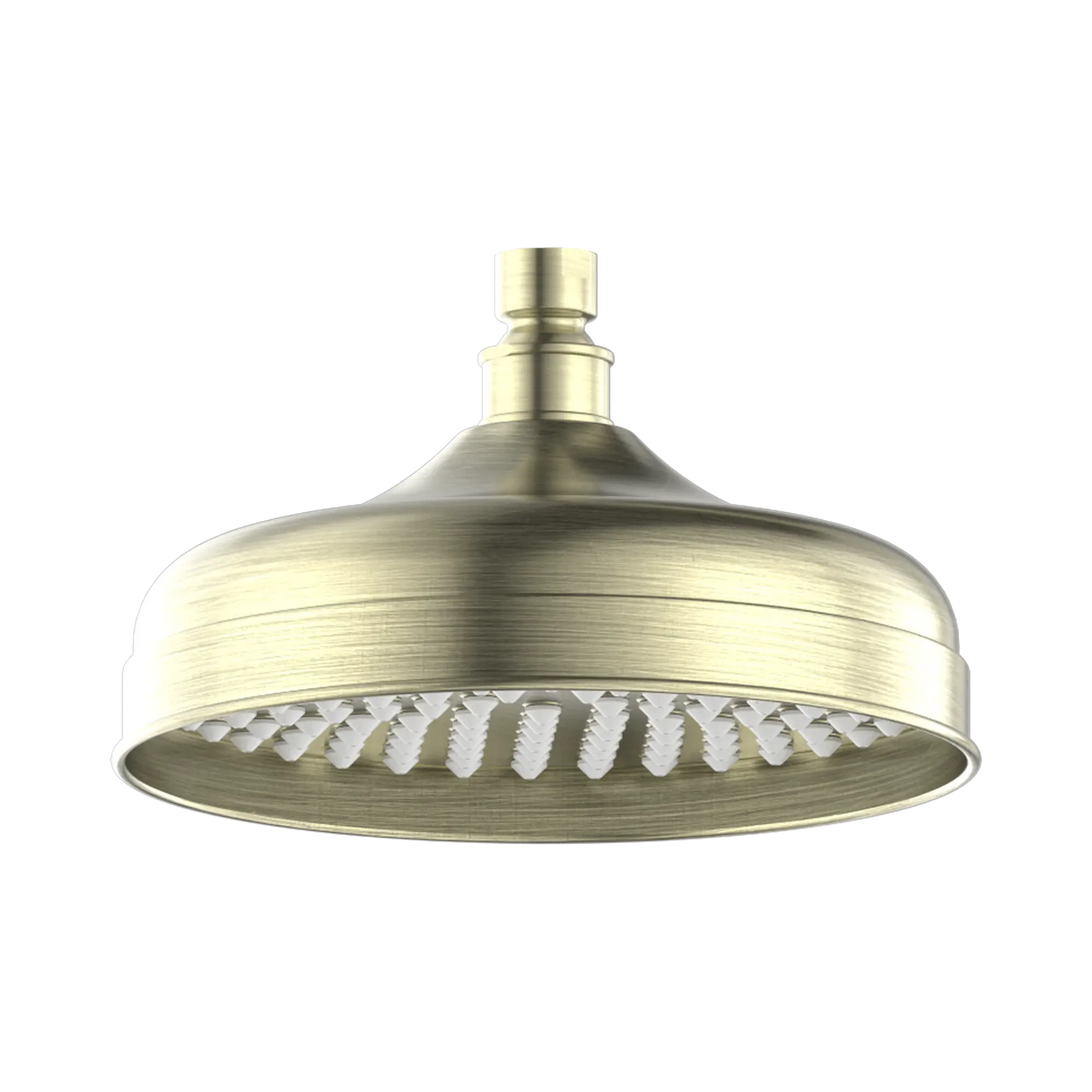 York 200mm Shower Head Aged Brass