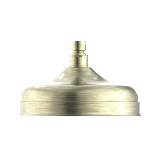 York 200mm Shower Head Aged Brass
