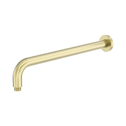 Nero Zen SS316L Round Wall Shower Arm 400mm Length Brushed Gold