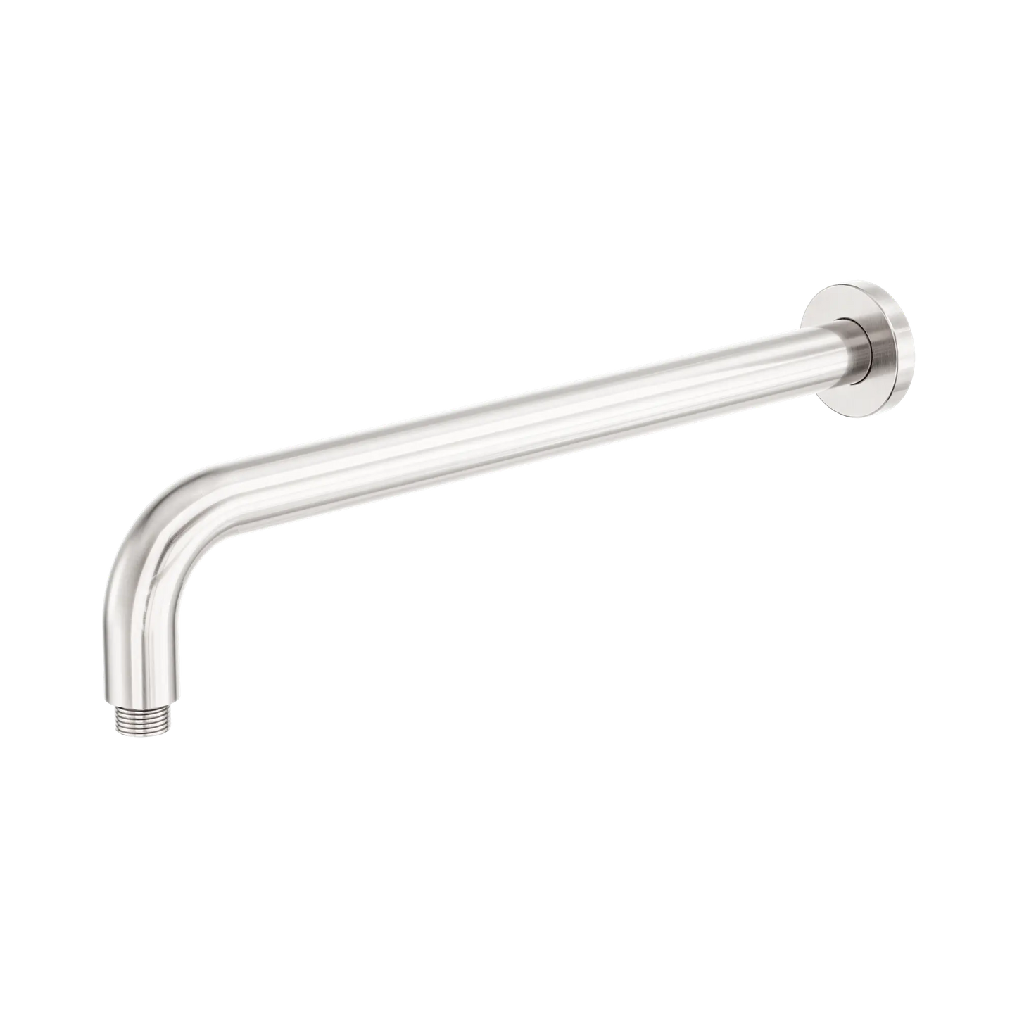 Nero Zen SS316L Round Wall Shower Arm 400mm Length Brushed Nickel