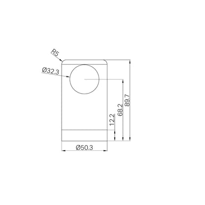 Mecca Care Make Your Own 32mm Grab Rail End Bracket Gun Metal