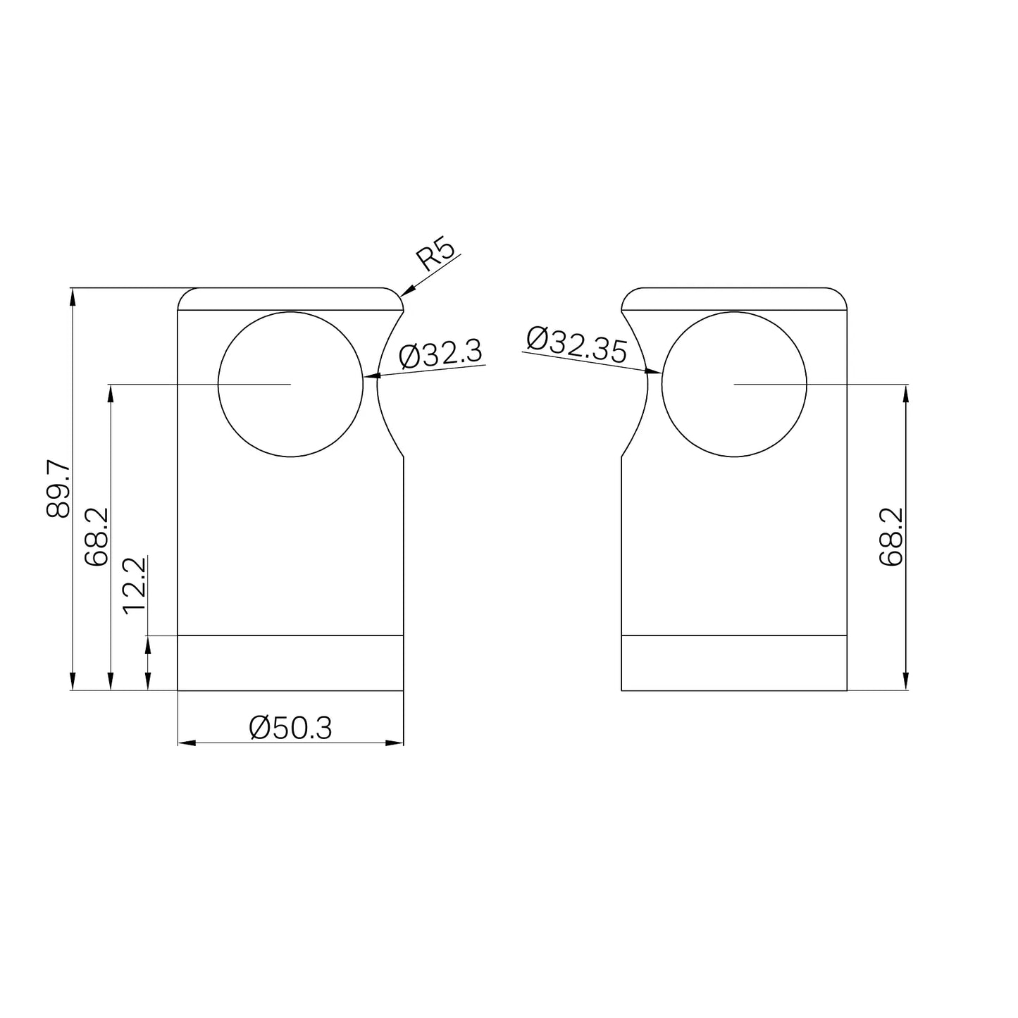Nero Mecca Care Make Your Own 32mm Grab Rail 90 Degree Bracket Matte Black