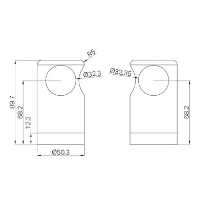 Nero Mecca Care Make Your Own 32mm Grab Rail 90 Degree Bracket Matte Black