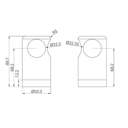 Mecca Care Make Your Own 32mm Grab Rail 90 Degree Bracket Matte Black
