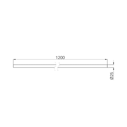 Mecca Care Make Your Own 25mm Diameter Grab Rail 1200mm Length Matte Black