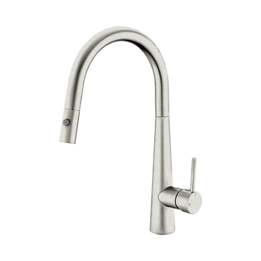Dolce Pull Out Sink Mixer With Vegie Spray Function Brushed Nickel