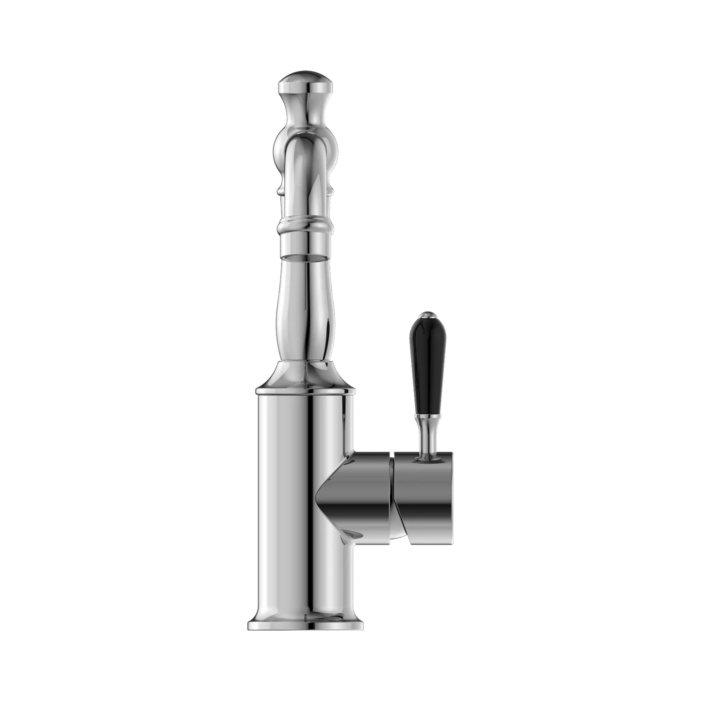 York Basin Mixer With Black Porcelain Lever Chrome
