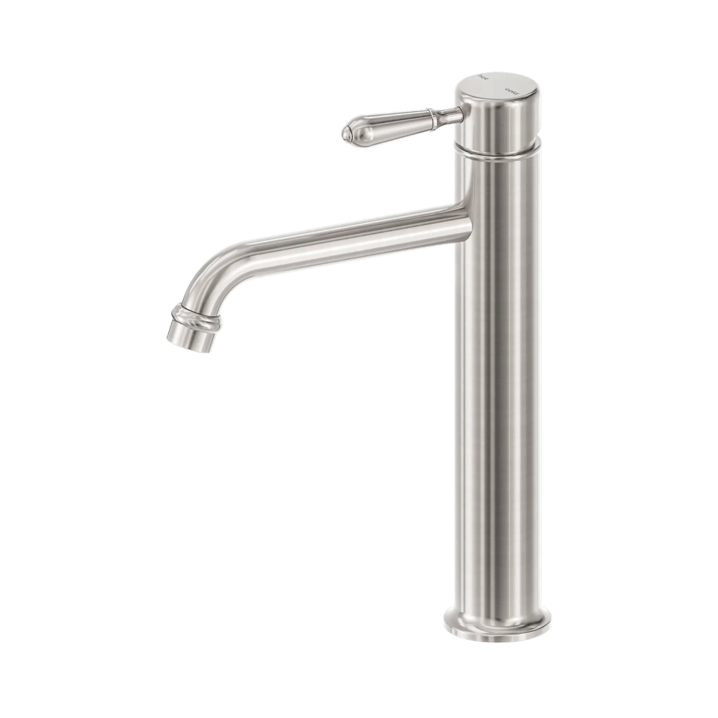 York Straight Tall Basin Mixer With Metal Lever Brushed Nickel