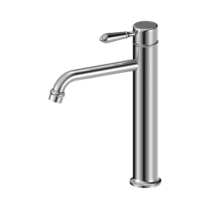 York Straight Tall Basin Mixer With Metal Lever Chrome