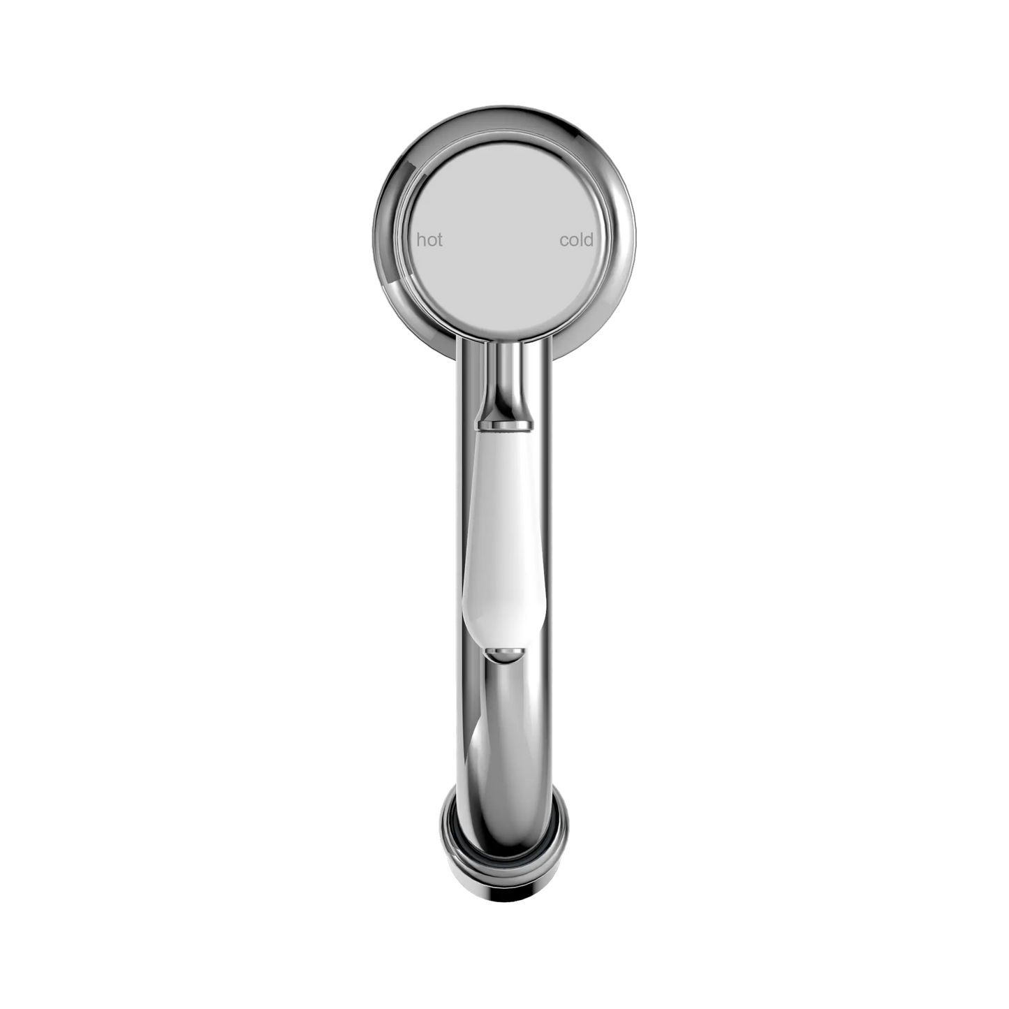 York Straight Basin Mixer With White Porcelain Lever Chrome
