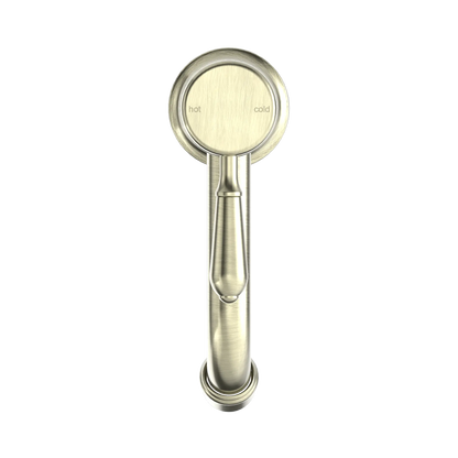 York Straight Basin Mixer With Metal Lever Aged Brass