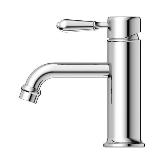 York Straight Basin Mixer With Metal Lever Chrome