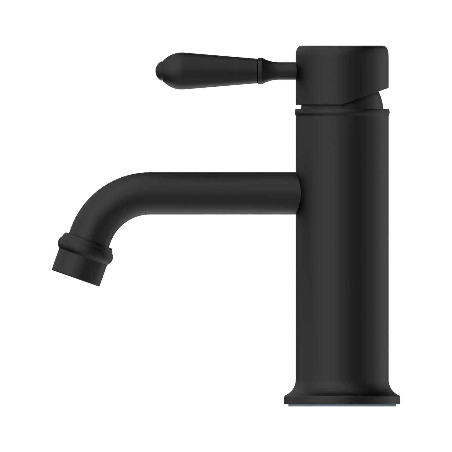 York Straight Basin Mixer With Metal Lever Matte Black