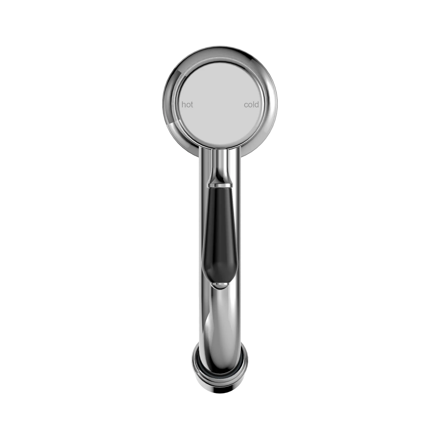 York Straight Basin Mixer With Black Porcelain Lever Chrome