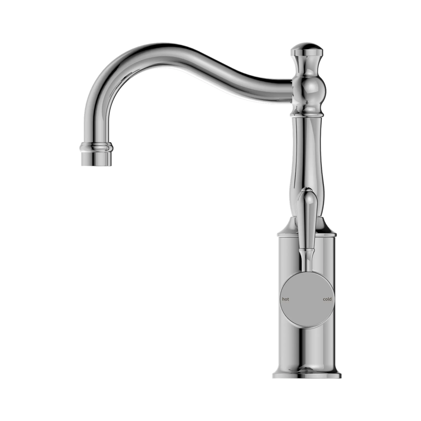 York Basin Mixer Hook Spout With Metal Lever Chrome