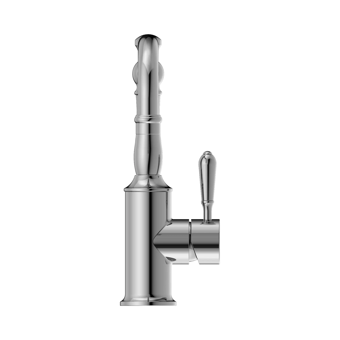 York Basin Mixer Hook Spout With Metal Lever Chrome